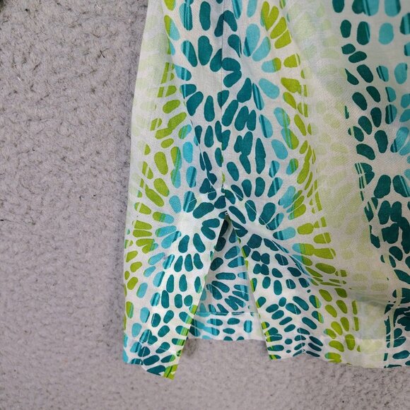 Adrienne Vittadini Top Women's XL Green Blue Floral Beaded Embellished Tunic NWT - Picture 10 of 11